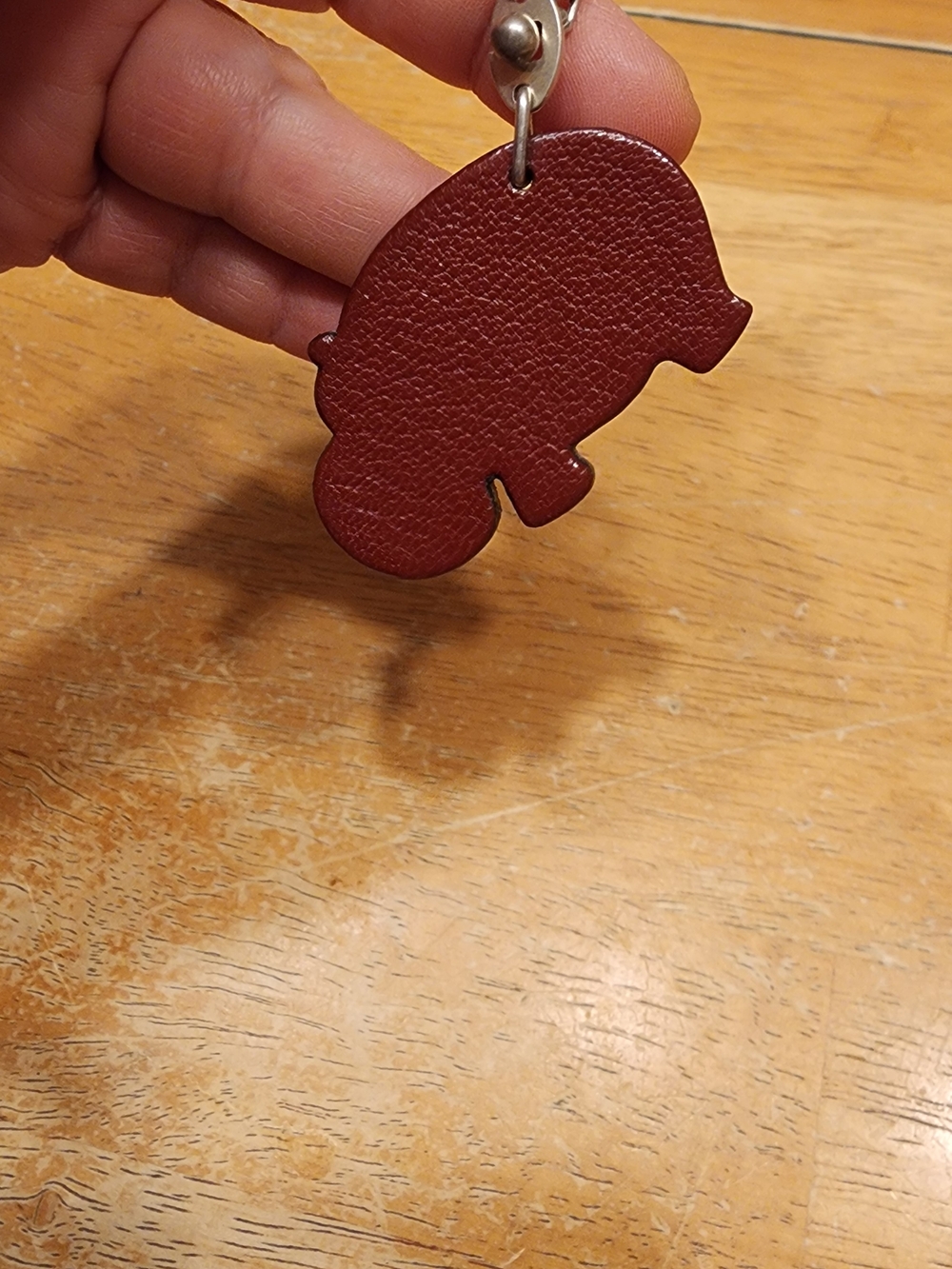 pre-owned Hermès Hippopotamus bag charm made of brown and red leather - Picture 9 of 9